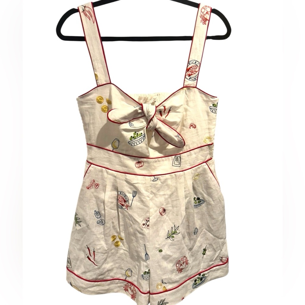 Caroline Constas Shorts Romper Jumpsuit in White - Size Medium- NWT